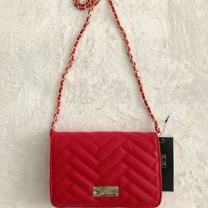 NWT BCBG Red/ Gold Mini Quilted Handbag